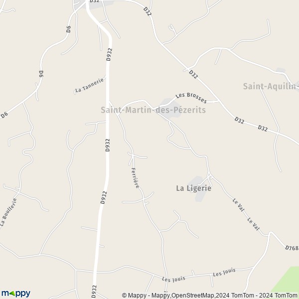 La carte pour la ville de Saint-Martin-des-Pézerits 61380