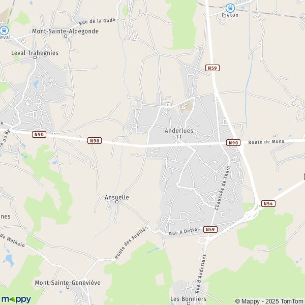 La carte pour la ville de 6140-7141 Anderlues