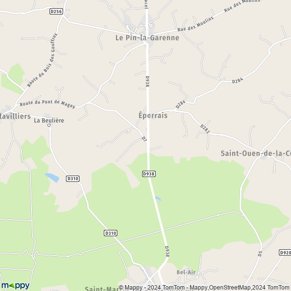 La carte pour la ville de Éperrais, 61400 Belforêt-en-Perche