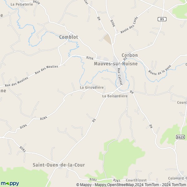 La carte pour la ville de Mauves-sur-Huisne 61400