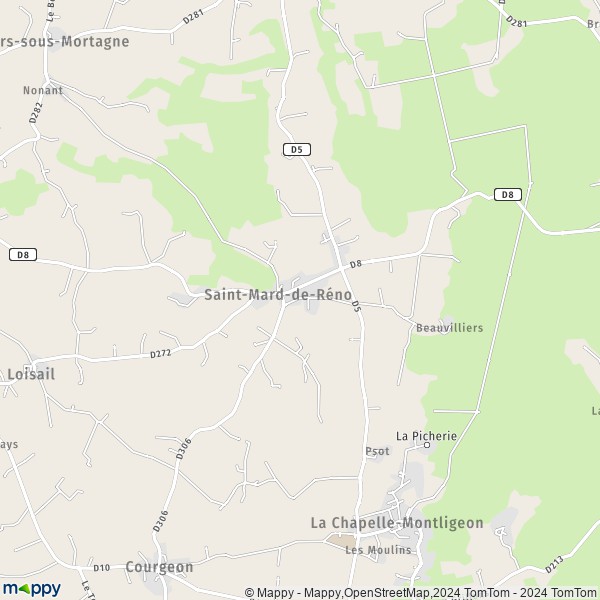 La carte pour la ville de Saint-Mard-de-Réno 61400
