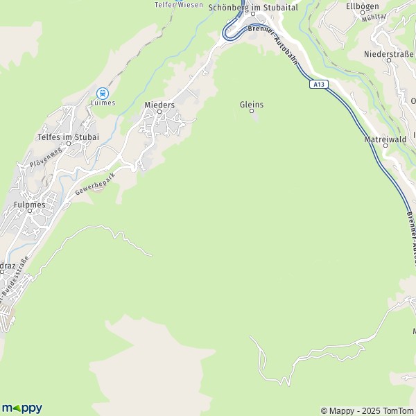La carte pour la ville de Mieders 6142
