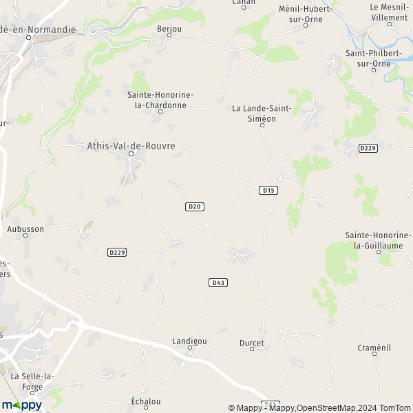 La carte pour la ville de Athis-de-l'Orne, 61430 Athis-Val-de-Rouvre