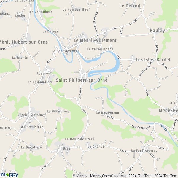 La carte pour la ville de Saint-Philbert-sur-Orne 61430