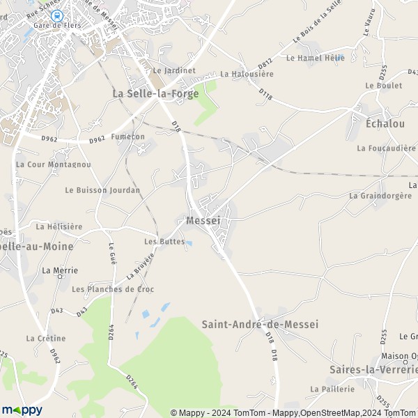 La carte pour la ville de Messei 61440