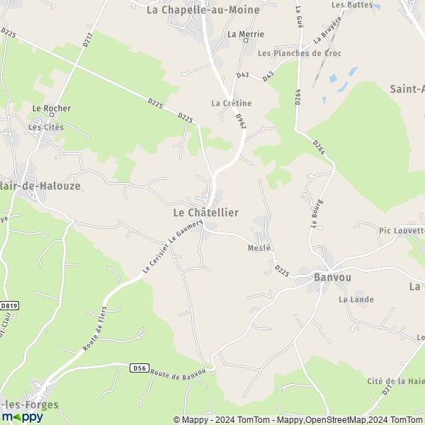 La carte pour la ville de Le Châtellier 61450