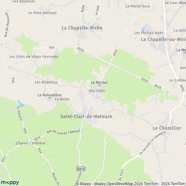 La carte pour la ville de Saint-Clair-de-Halouze 61490