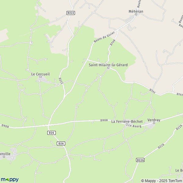 Carte Saint-Hilaire-la-Gérard, 61500 Mortrée
