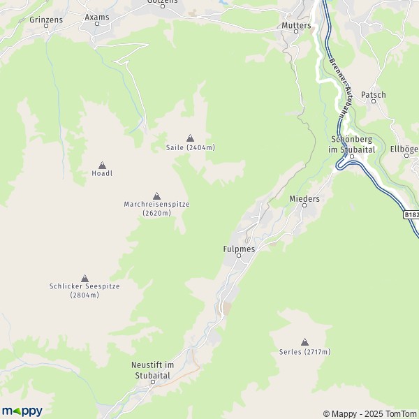 La carte pour la ville de Telfes im Stubai 6165