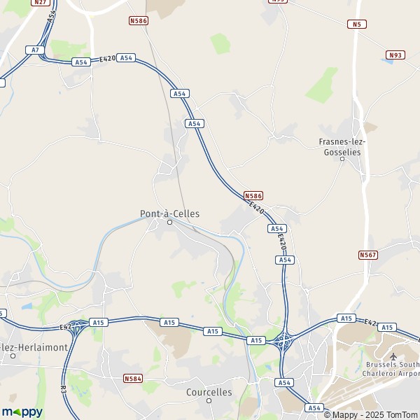 La carte pour la ville de 6180-7181 Pont-à-Celles