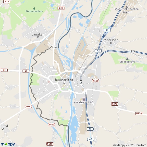 La carte pour la ville de Maastricht 6211-6229