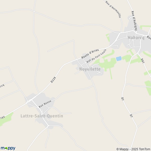 La carte pour la ville de Noyellette 62123