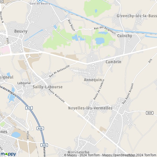 La carte pour la ville de Annequin 62149
