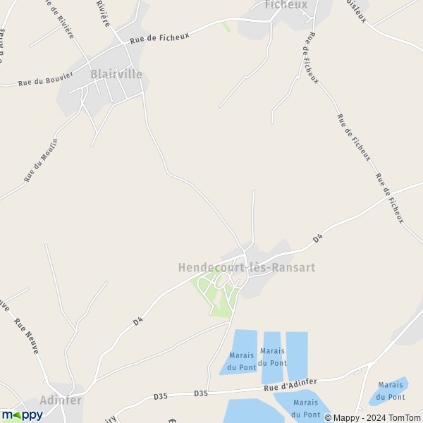 La carte pour la ville de Hendecourt-lès-Ransart 62175