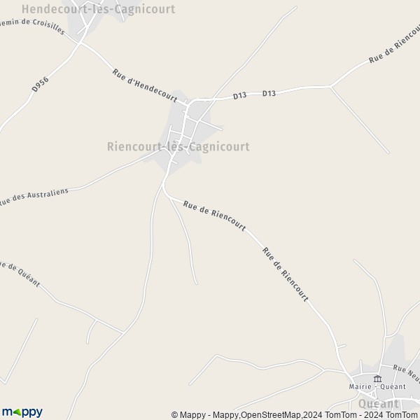 La carte pour la ville de Riencourt-lès-Cagnicourt 62182
