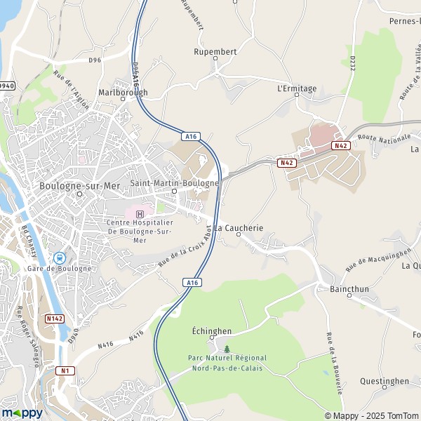 Carte P.A. L'Inquétrie, 62280 Saint-Martin-Boulogne
