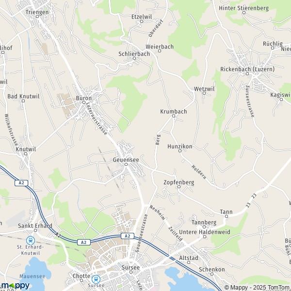 La carte pour la ville de Geuensee 6232