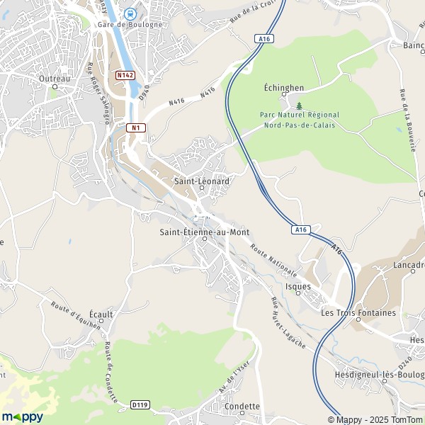 Carte Pont de Briques, 62360 Isques