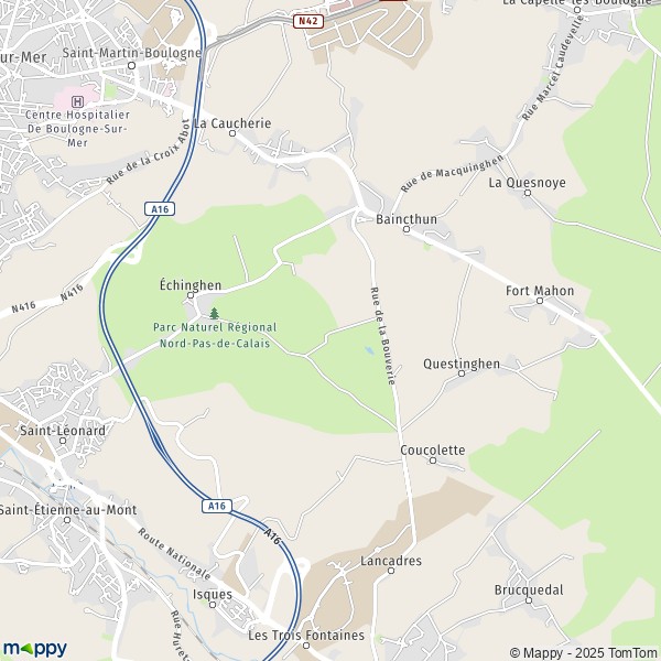 Carte Tournes, 62360 Échinghen