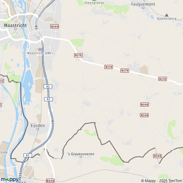 La carte pour la ville de Eijsden-Margraten 6245-6307
