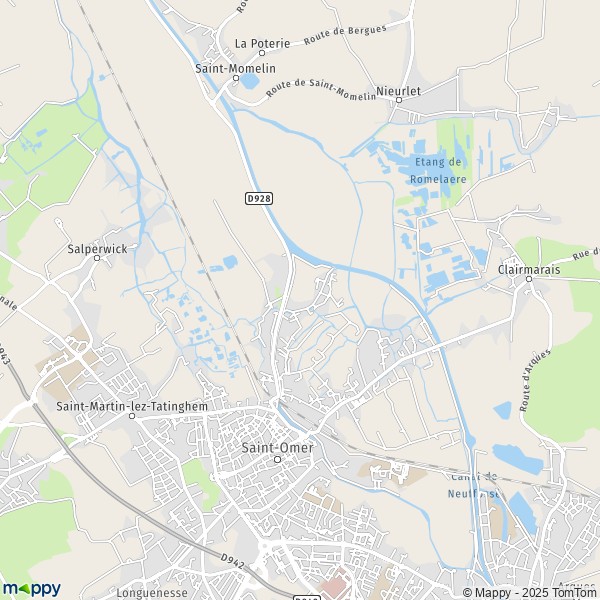 Plan Saint-Omer carte Saint-Omer  62500  infos pratiques