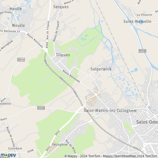 La carte pour la ville de Salperwick 62500