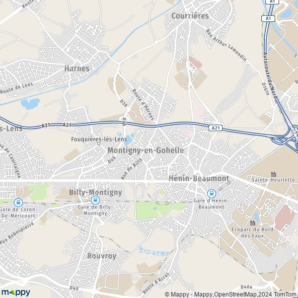 La carte pour la ville de Montigny-en-Gohelle 62640