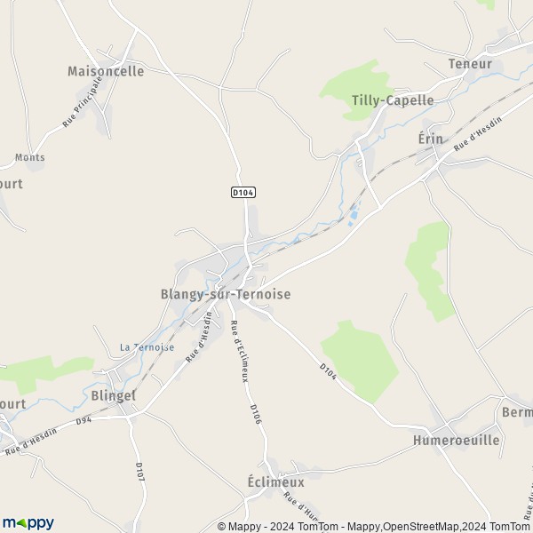 La carte pour la ville de Blangy-sur-Ternoise 62770
