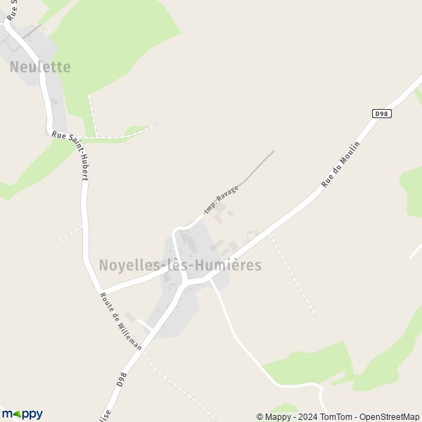 La carte pour la ville de Noyelles-lès-Humières 62770