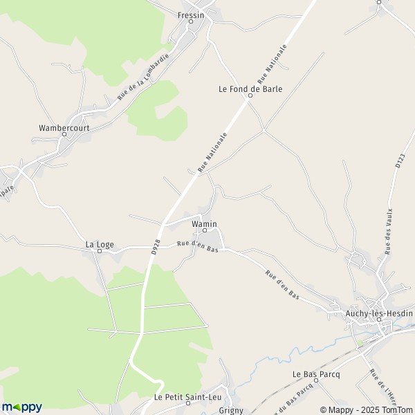 La carte pour la ville de Wamin 62770