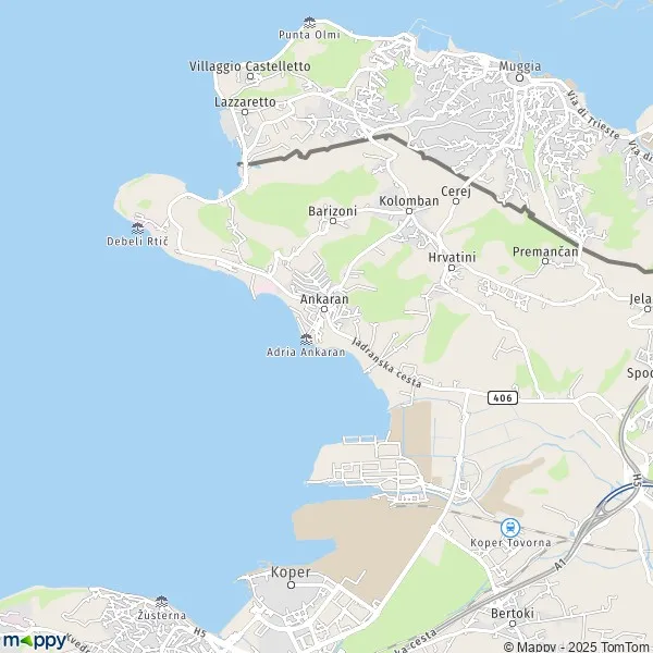 La carte pour la ville de Ankaran 6280