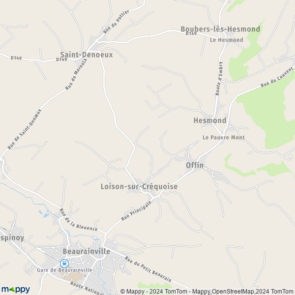 La carte pour la ville de Loison-sur-Créquoise 62990