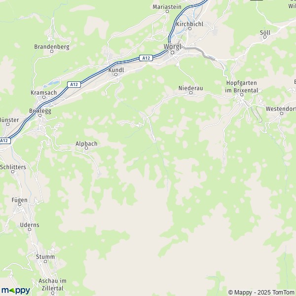 La carte pour la ville de Wildschönau 6311-6314