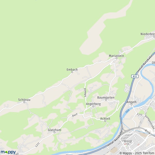 La carte pour la ville de Angerberg 6320