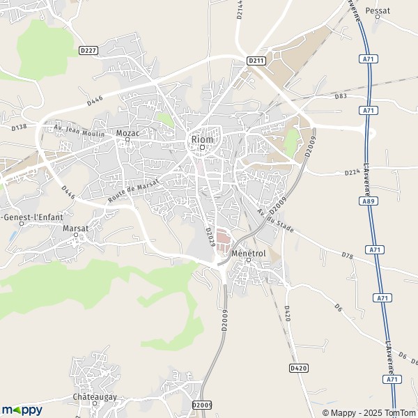 Carte Gué Déduit, 63200 Riom