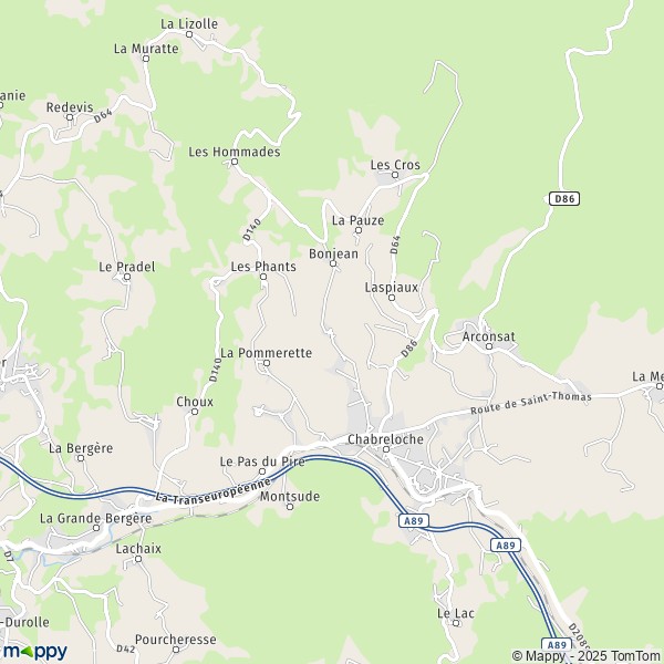 Carte Combre, 63250 Chabreloche