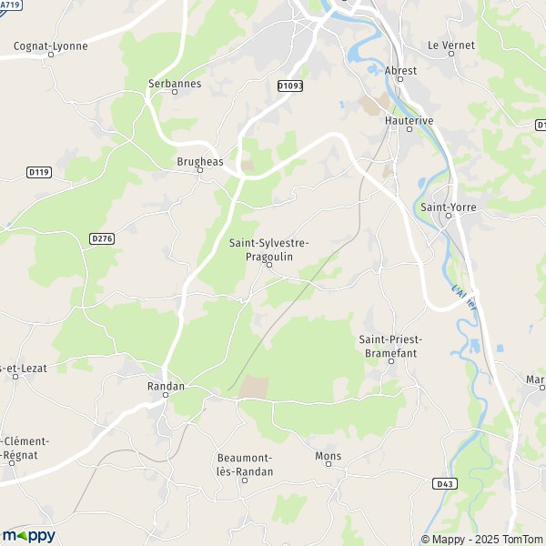 La carte pour la ville de Saint-Sylvestre-Pragoulin 63310