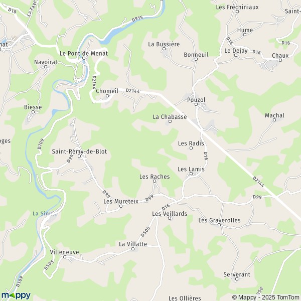 La carte pour la ville de Saint-Rémy-de-Blot 63440