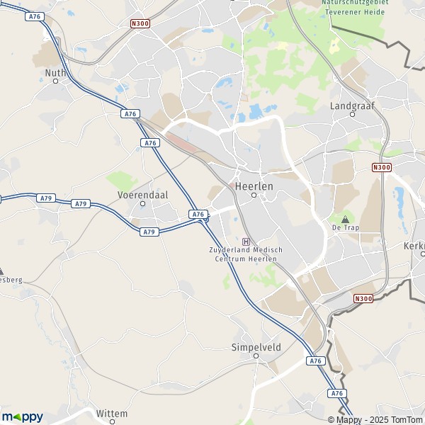 La carte pour la ville de Heerlen 6351-6465