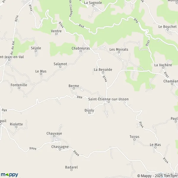 Plan SaintÉtiennesurUsson carte de SaintÉtiennesurUsson (63580