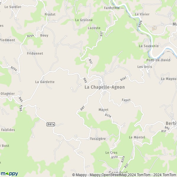 La carte pour la ville de La Chapelle-Agnon 63590