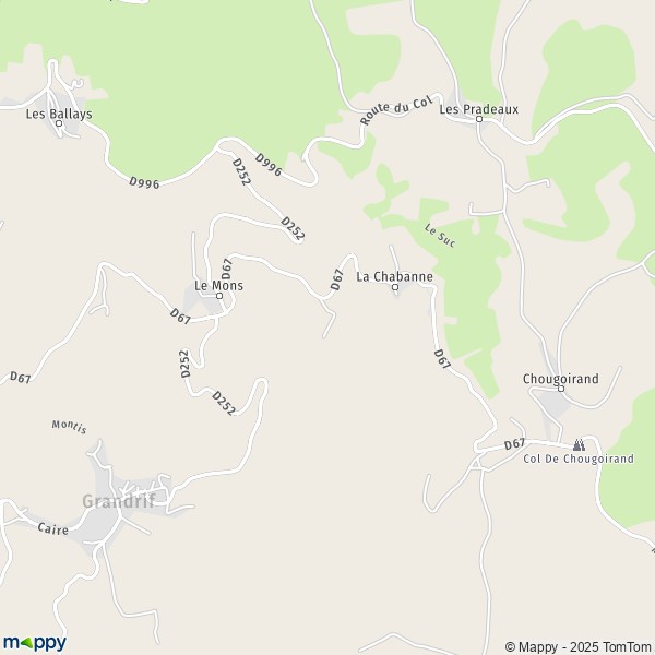 Carte Les Granges, 63600 Grandrif