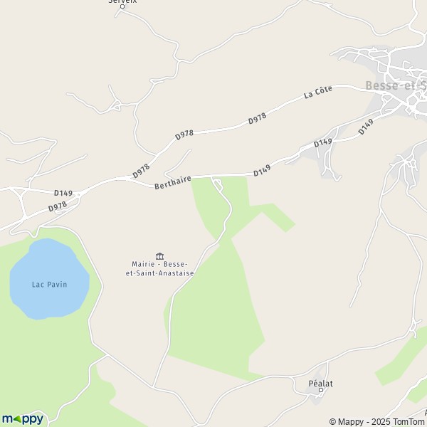 Carte Commune de Besse-et-Saint-Anastaise, 63610 Besse-et-Saint-Anastaise