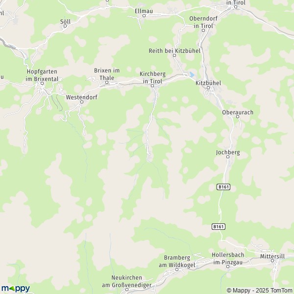 La carte pour la ville de Kirchberg-en-Tyrol 6365