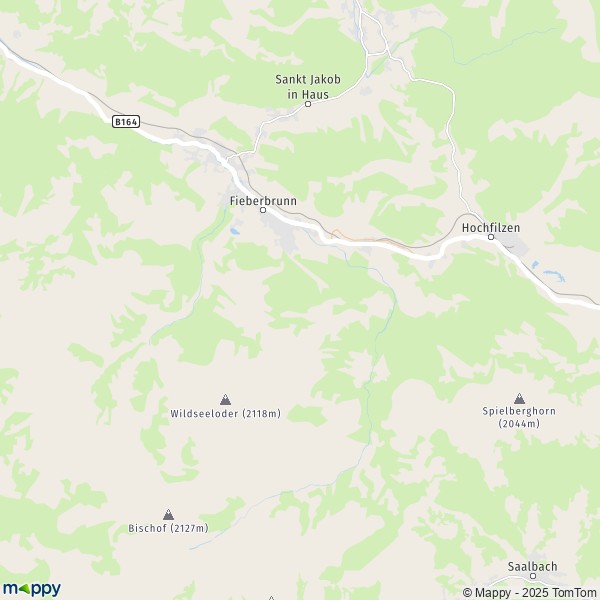 La carte pour la ville de Fieberbrunn 6371-6391