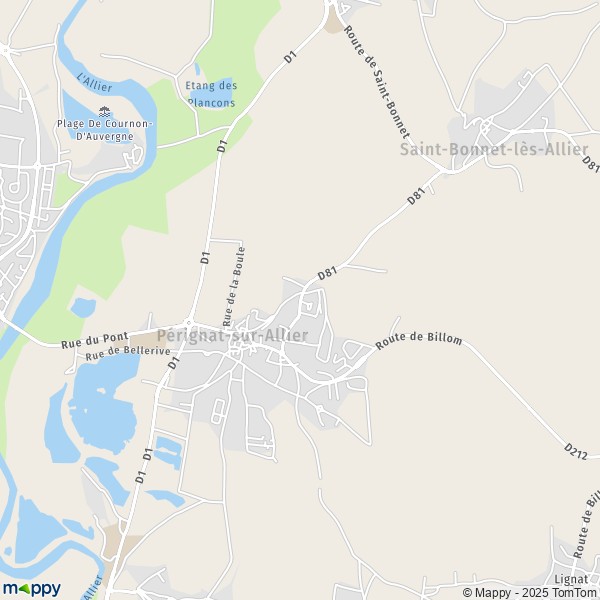 Carte Les Hauts de l'Allier, 63800 Pérignat-sur-Allier