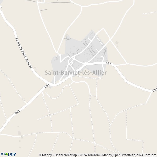 La carte pour la ville de Saint-Bonnet-lès-Allier 63800