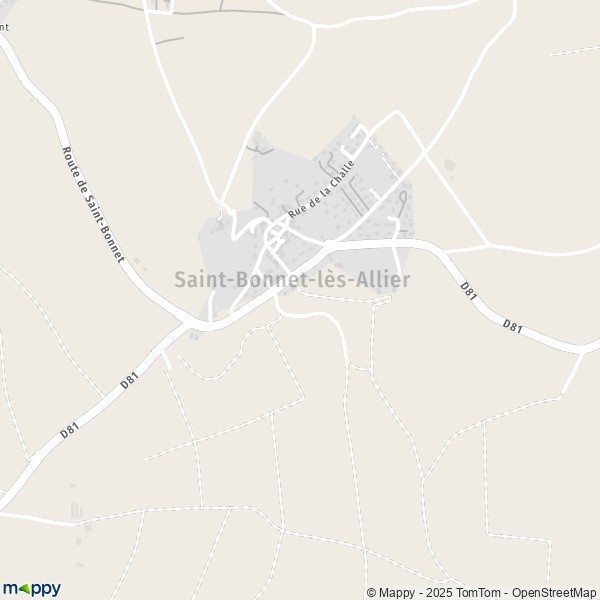 La carte pour la ville de Saint-Bonnet-lès-Allier 63800