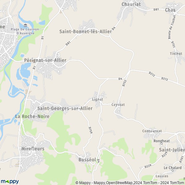 La carte pour la ville de Saint-Georges-sur-Allier 63800