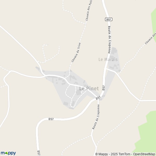 Carte Le Pinet, 63840 Sauvessanges